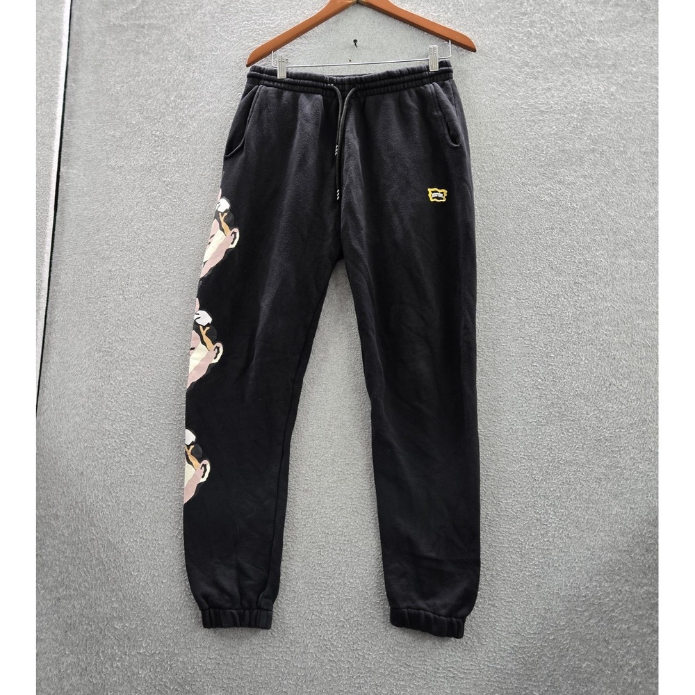 Icecream Men Activewear Pants M Black Whipped Sweatpant Logo Graphic Print